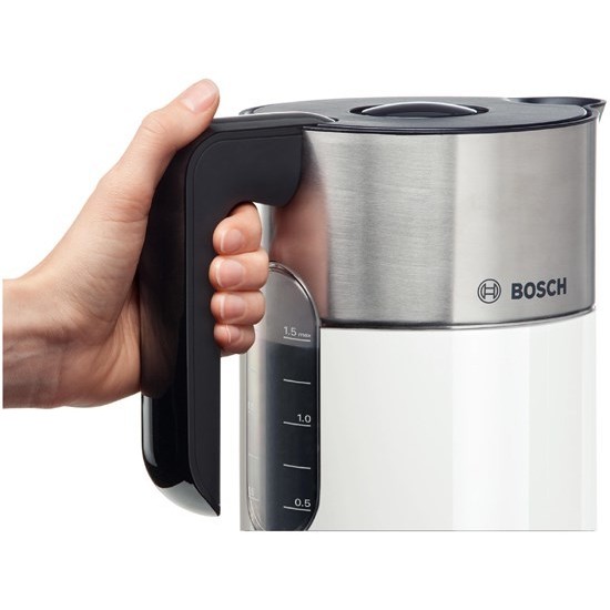 Bosch TWK8611P electric kettle 1.5 L 2400 W Anthracite, Stainless steel, White