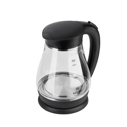 Adler AD 1274 B electric kettle 1.7 L 2200 W Black, Transparent