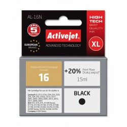 Activejet AL-16N Ink Cartridge (replacement for Lexmark 16 10N0016; Supreme; 15 ml; black)