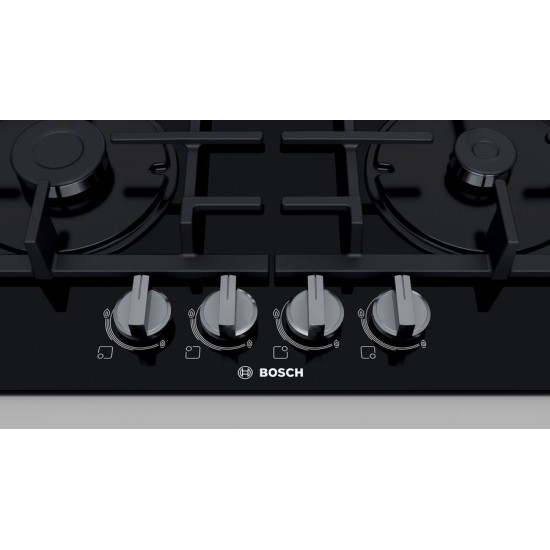 Bosch Serie 4 PNP6B6B90 hob Black Built-in 60 cm Gas 4 zone(s)