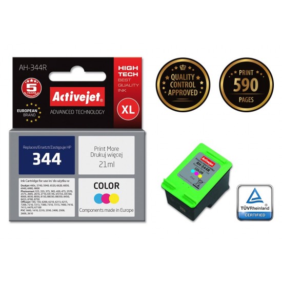 Activejet AH-344R Ink cartridge (replacement for HP 344 C9363EE; Premium; 21 ml; color)