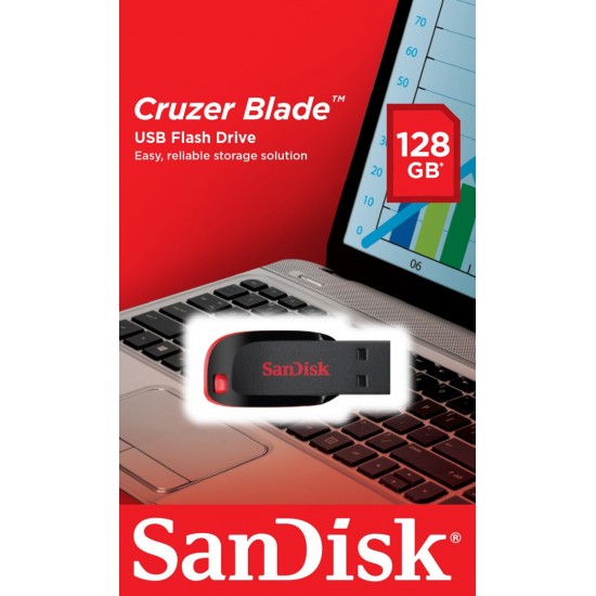 SanDisk Cruzer Blade USB flash drive 128 GB USB Type-A 2.0 Black, Red