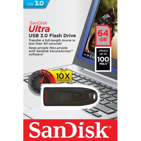 SanDisk Ultra USB flash drive 64 GB USB Type-A 3.2 Gen 1 (3.1 Gen 1) Black