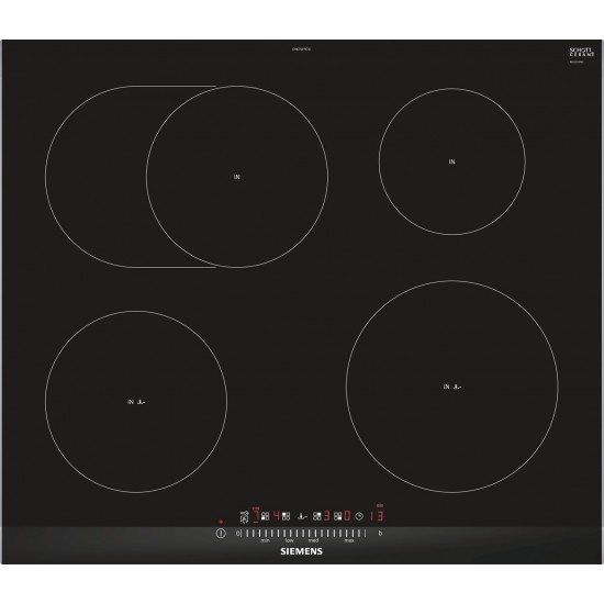 Siemens EH675FFC1E hob Black, Stainless steel Built-in Zone induction hob 4 zone(s)