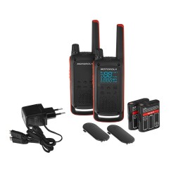 Motorola T82 Twin Pack two-way radio 16 channels Black,Orange