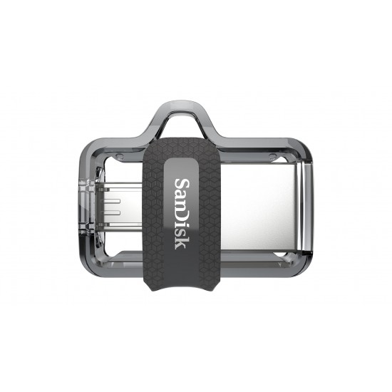 SanDisk Ultra Dual m3.0 USB flash drive 128 GB USB Type-A / Micro-USB 3.2 Gen 1 (3.1 Gen 1) Black, Silver, Transparent