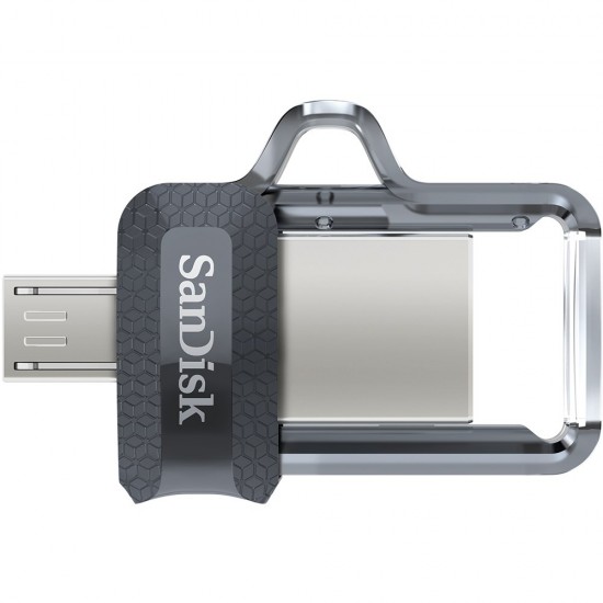 SanDisk Ultra Dual m3.0 USB flash drive 32 GB USB Type-A / Micro-USB 3.2 Gen 1 (3.1 Gen 1) Black, Silver, Transparent