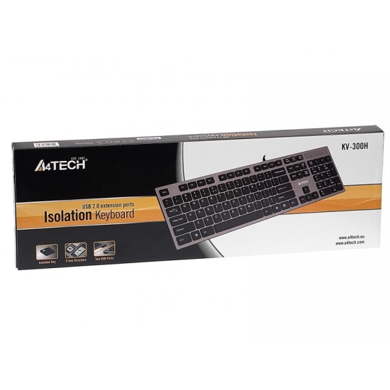 A4Tech KV-300H keyboard USB QWERTY Black, Grey