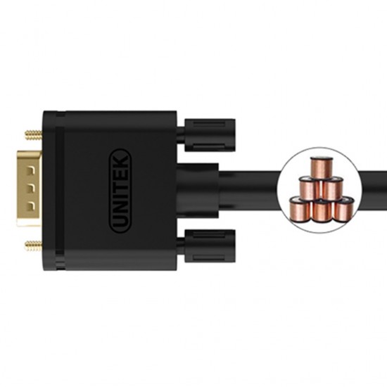 V7 Black Video Cable VGA Male to VGA Male 2m 6.6ft