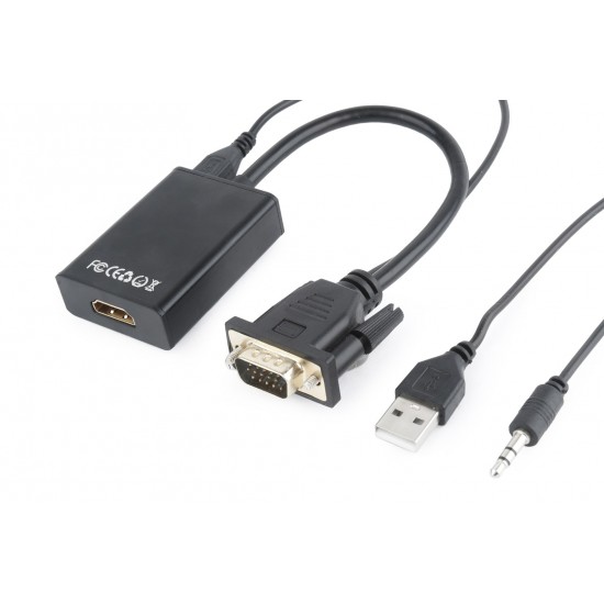 Gembird A-VGA-HDMI-01 video cable adapter 0.15 m HDMI Type A (Standard) VGA (D-Sub) Black