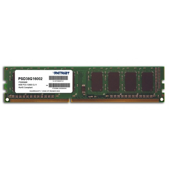 Patriot Memory DDR3 8GB PC3-12800 (1600MHz) DIMM memory module 1 x 8 GB